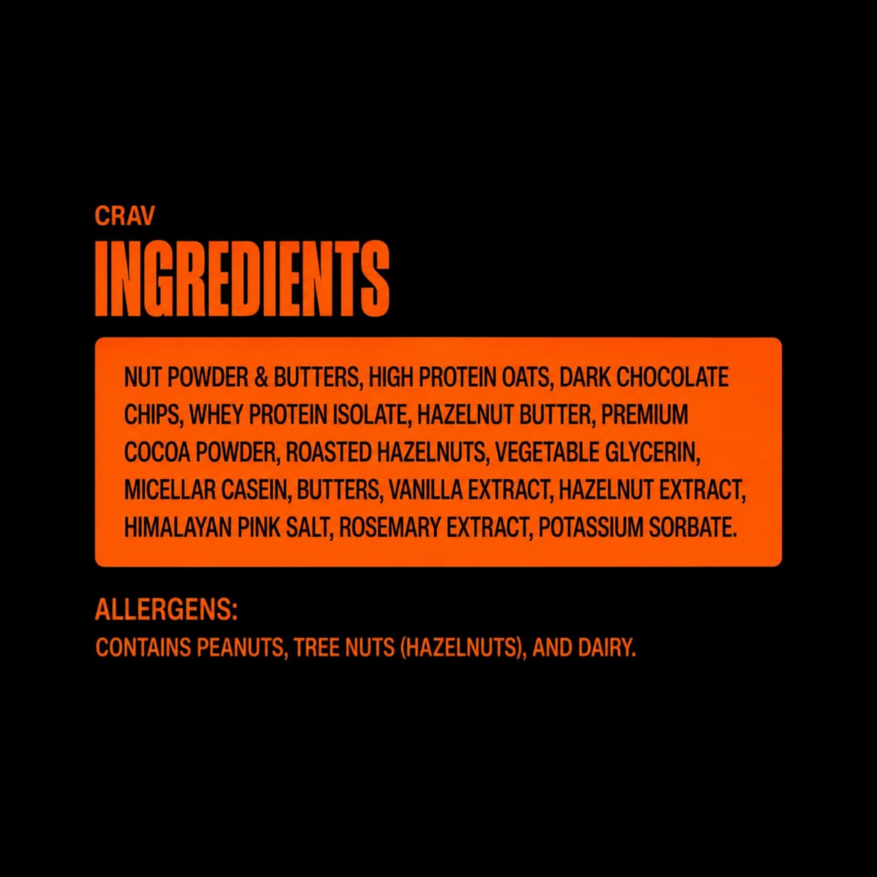 CRAV ingredients